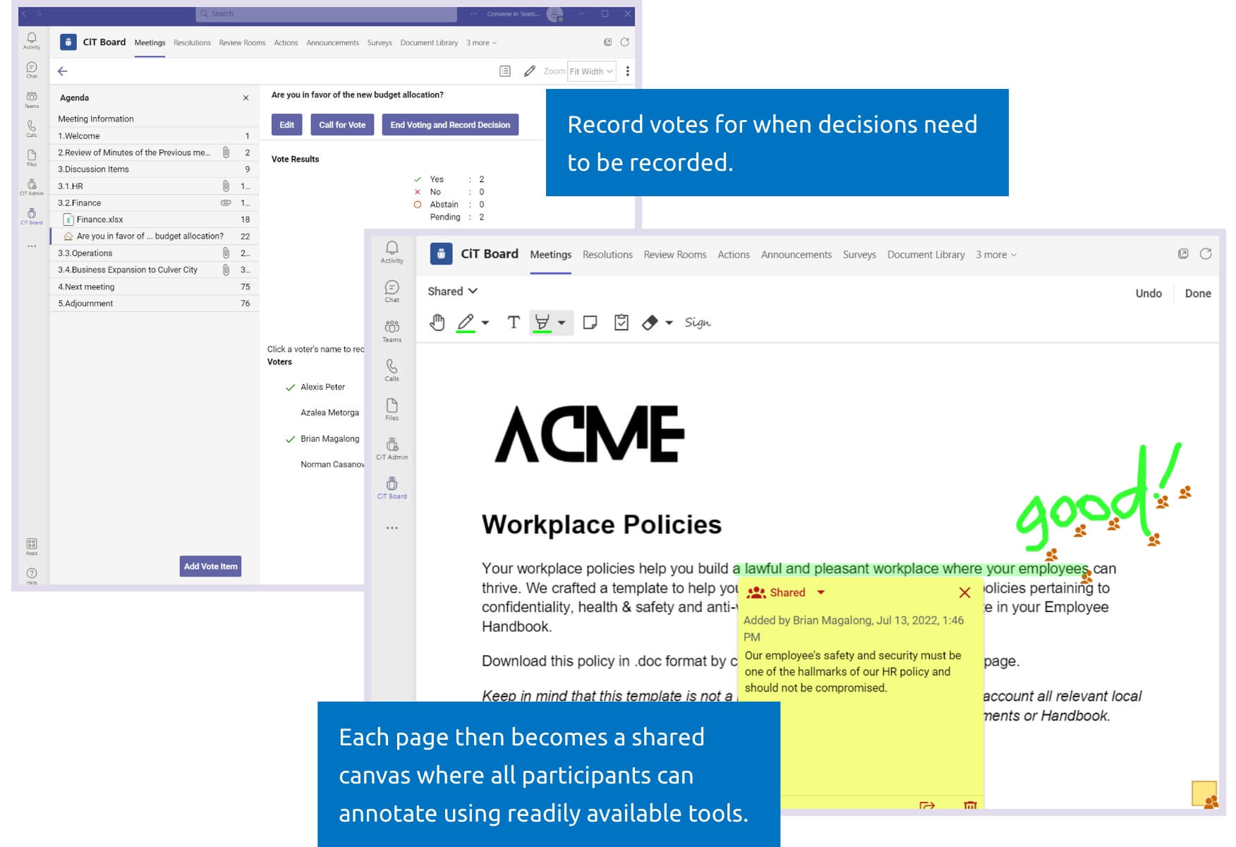 Collaborate before actual meeting