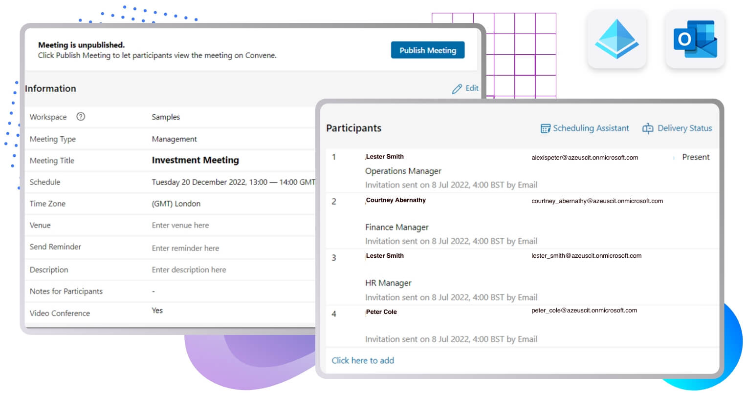 Inform the participants about the meeting Inform the participants about the meeting