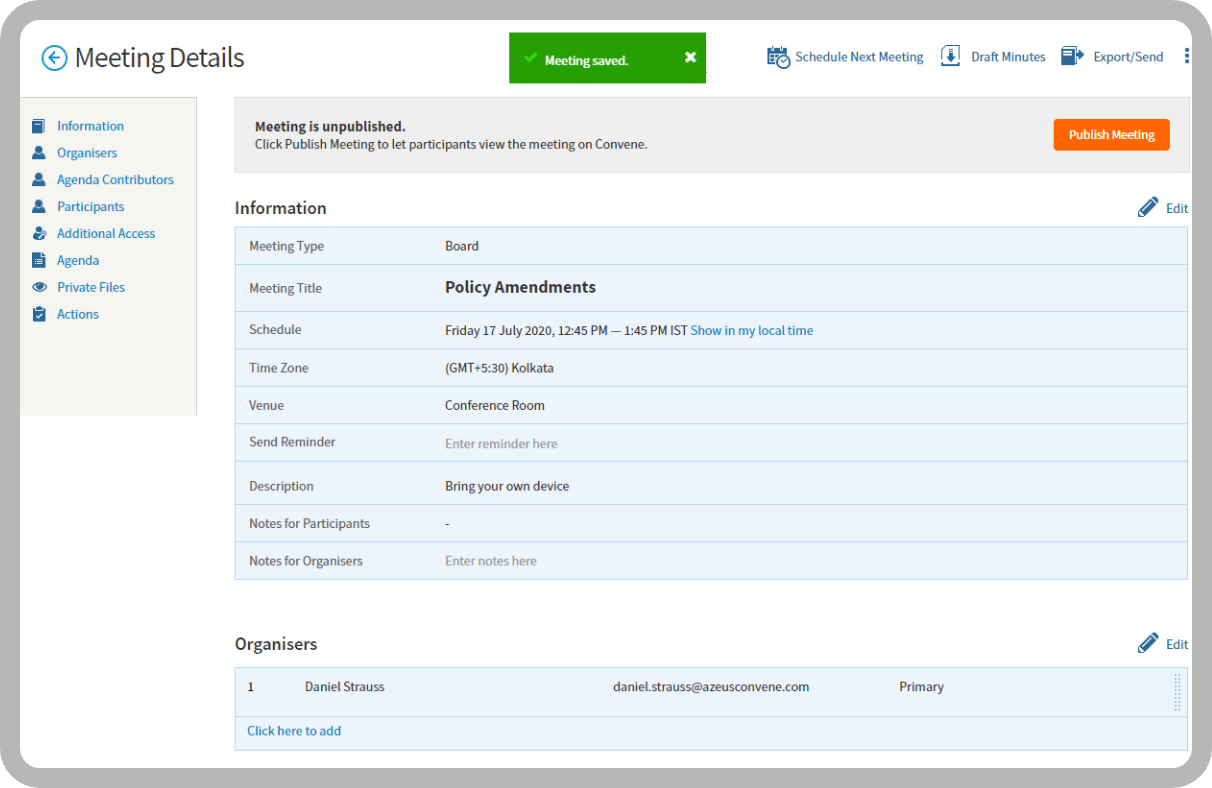 Manage Meetings Manage Meetings