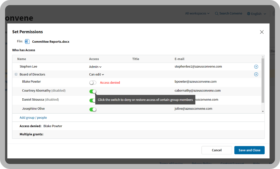 Set Permission to Users Set Permission to Users