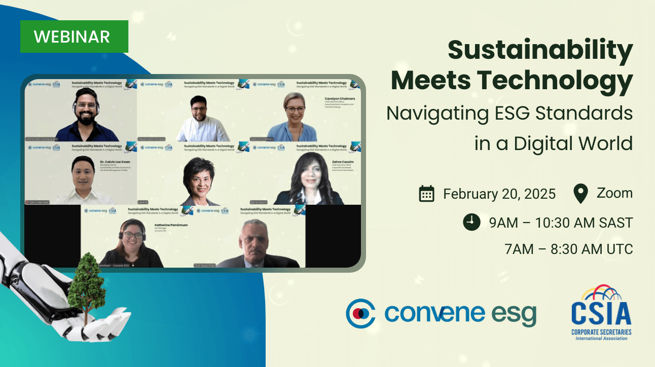 Sustainability Meets Technology - ConveneESG and CSIA Webinar Event Sustainability Meets Technology - ConveneESG and CSIA Webinar Event