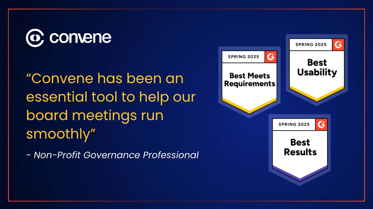 Convene Earns #1 Best Result in Board Management, G2 Spring 2025 Report Confirms