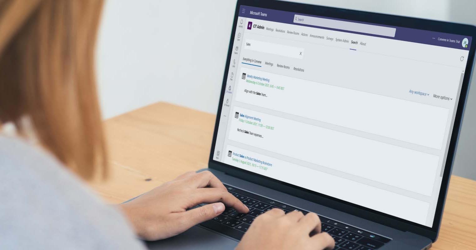 Easy searching of resources within Teams