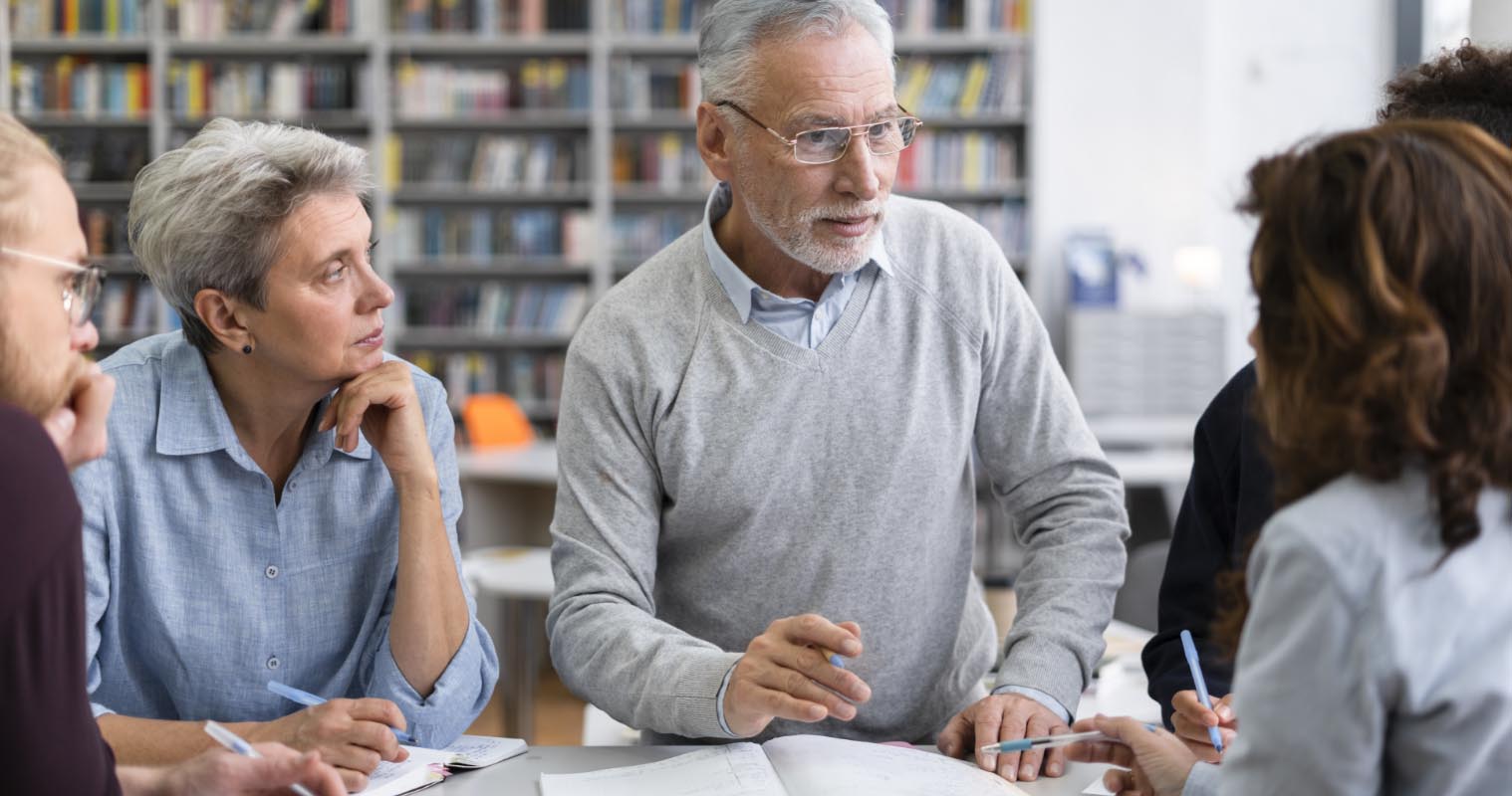 Higher education board discussing shared governance policies