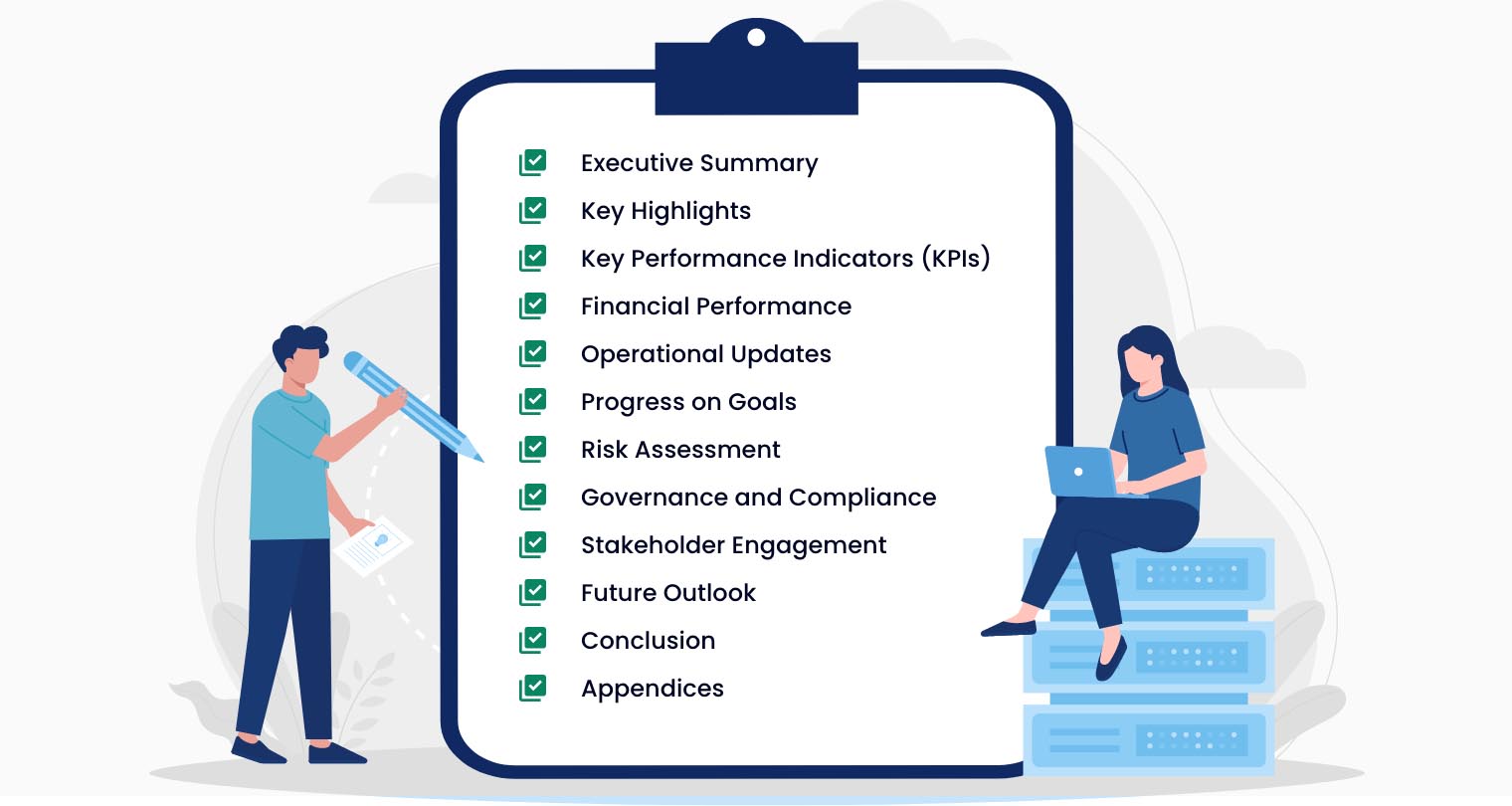 Infographic on What to Include in the Board Report