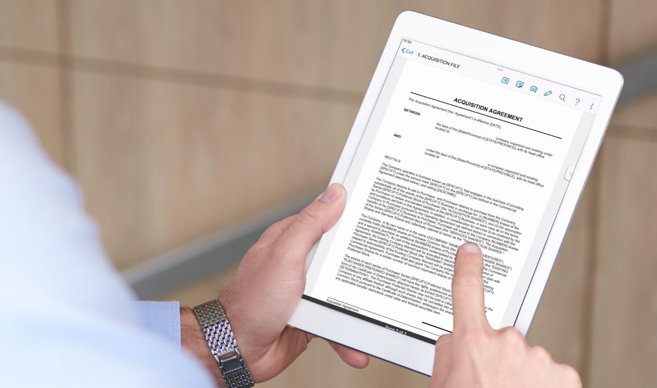 A board member using Convene