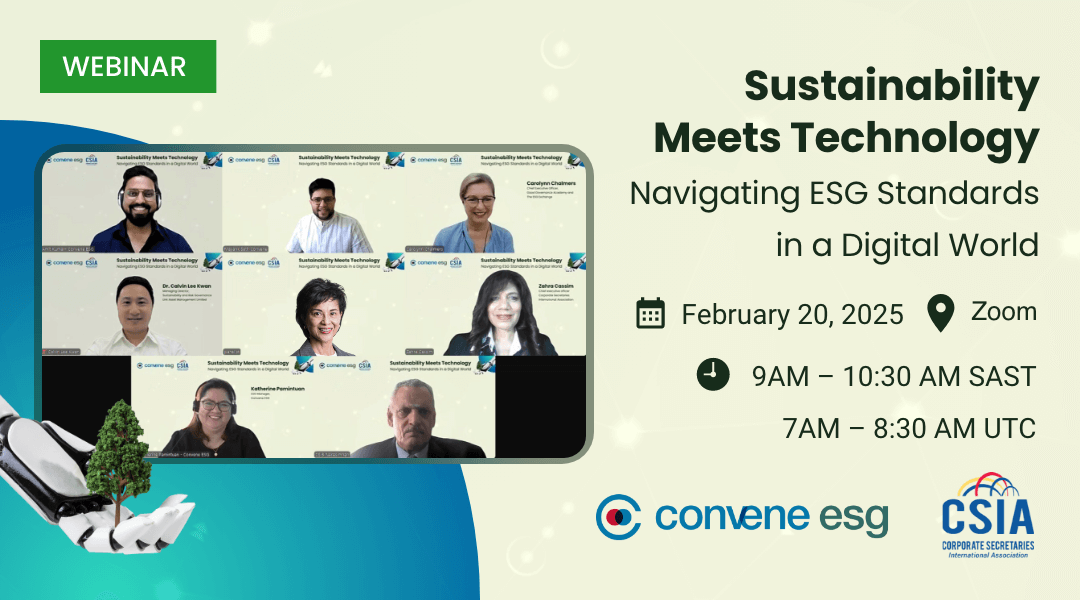 Sustainability Meets Technology - ConveneESG and CSIA Webinar Event Sustainability Meets Technology - ConveneESG and CSIA Webinar Event
