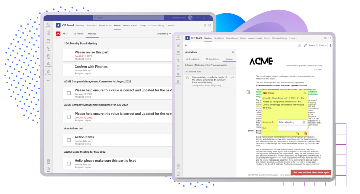 TRACK ACTION ITEMS TRACK ACTION ITEMS