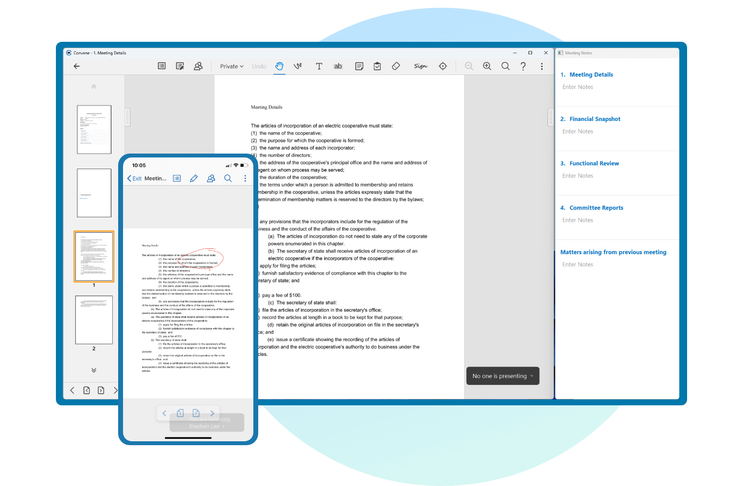 Convene - Meeting Details - Dashboard