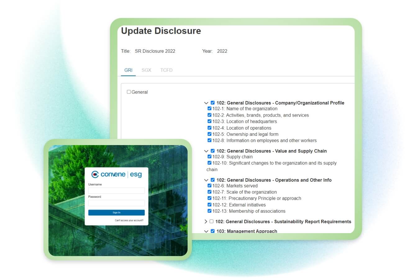 Convene ESG Feature -Dashboard Convene ESG Feature -Dashboard