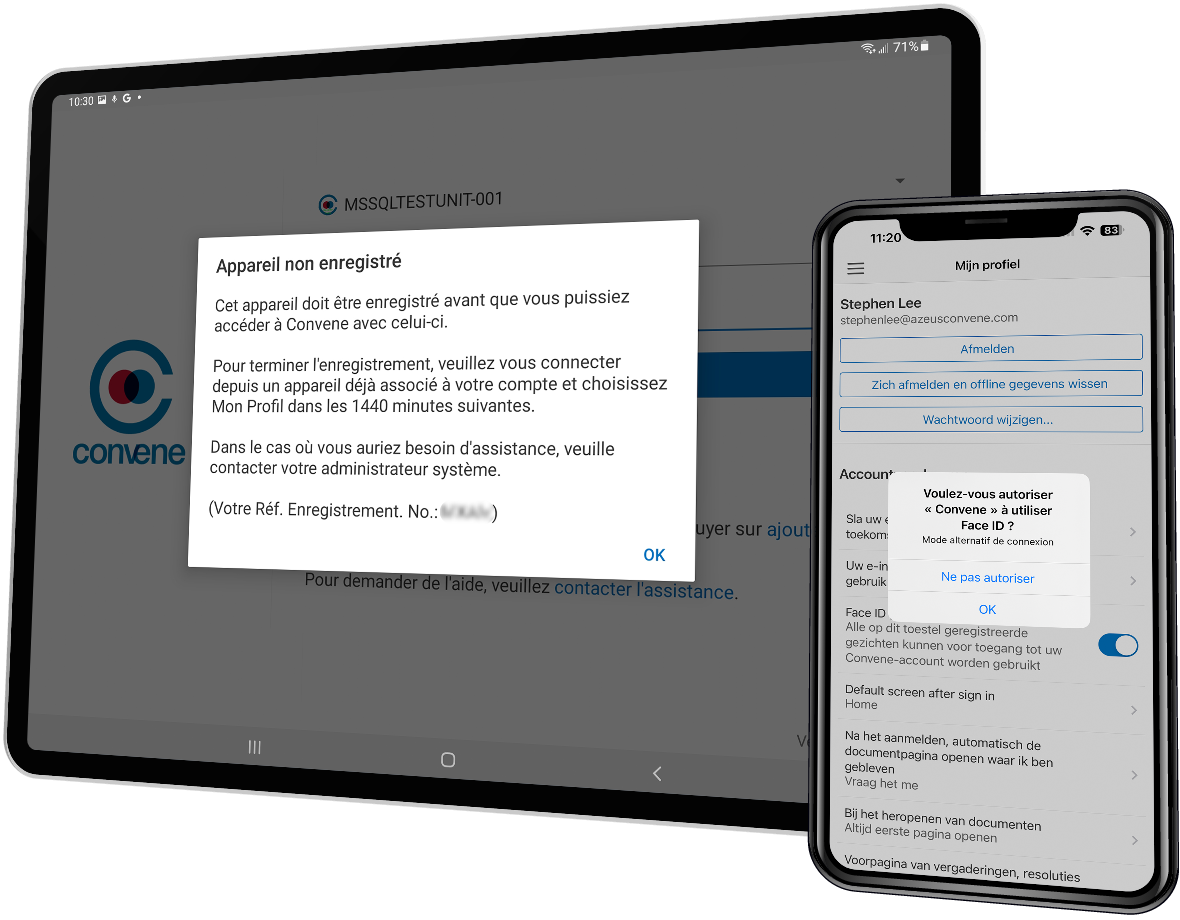Security Features Screenshot in French Language