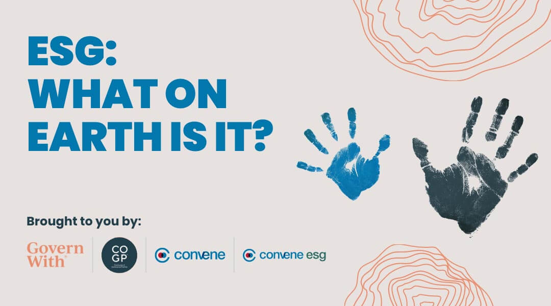 ESG: What on Earth is it? Panel Discussion ESG: What on Earth is it? Panel Discussion