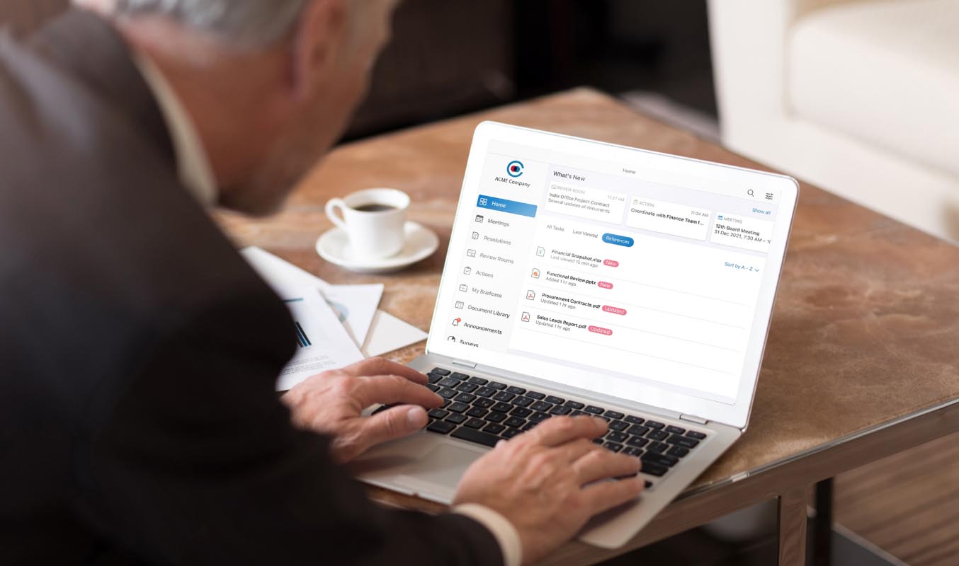 Managing documents through Convene Document Library