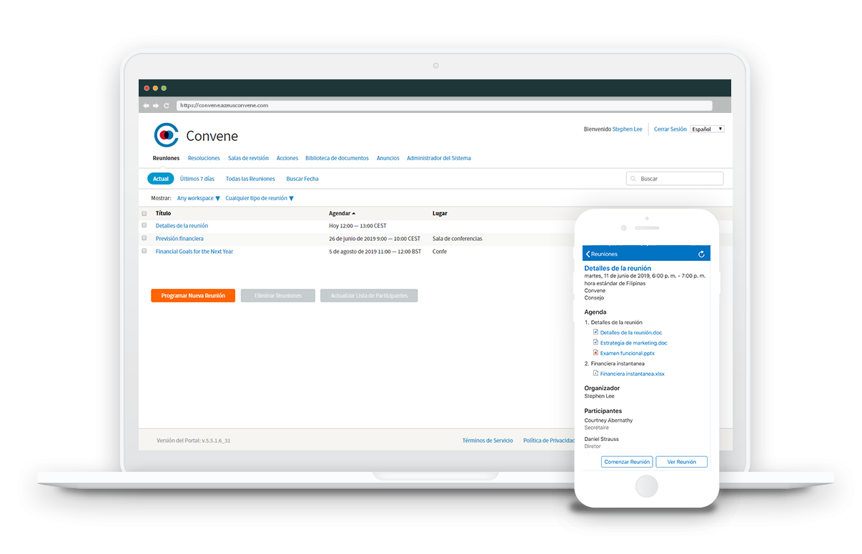 Azeus Convene as a Board Management Software - Azeus Convene - Laptop and Phone Azeus Convene as a Board Management Software - Azeus Convene - Laptop and Phone