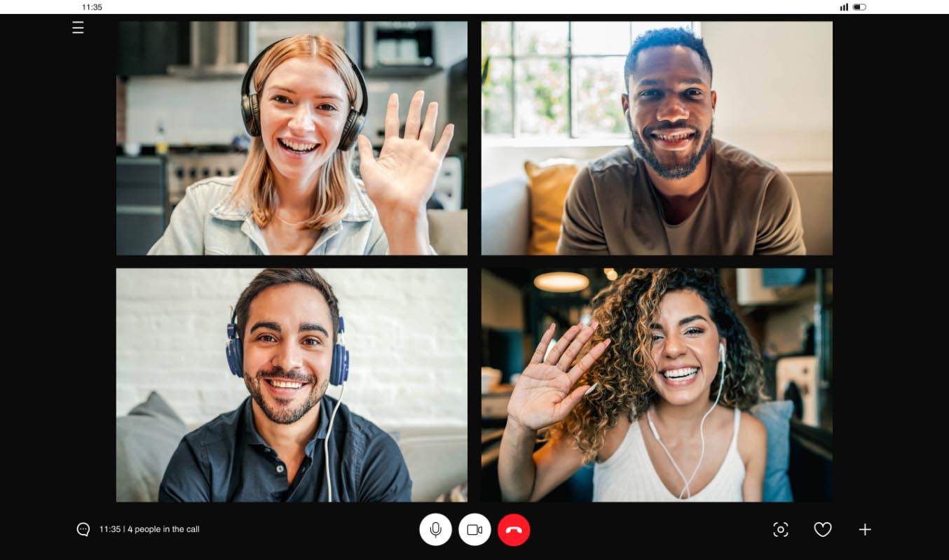 Team meeting using video conferencing