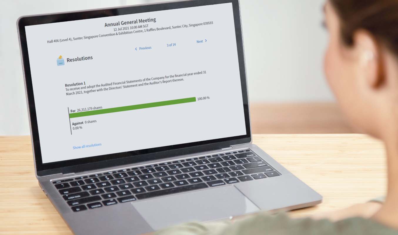 ConveneAGM's live voting interface