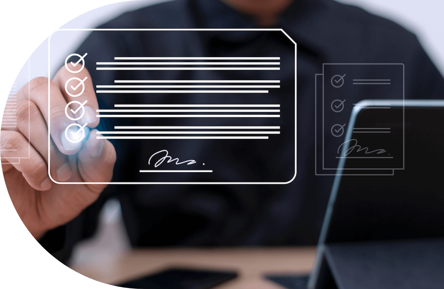 A man signing in a virtual platform A man signing in a virtual platform
